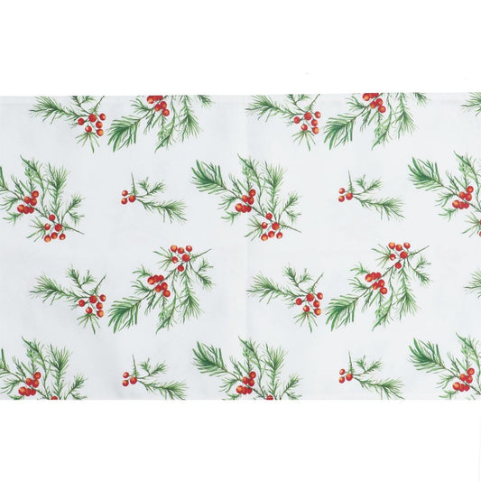 Elevate your festive table setting with this elegant Gisela Graham Fir & Red Berries Christmas Table Runner. Featuring a sophisticated design of lush evergreen fir branches complemented by vibrant red berries, this runner brings seasonal charm to any dining space.