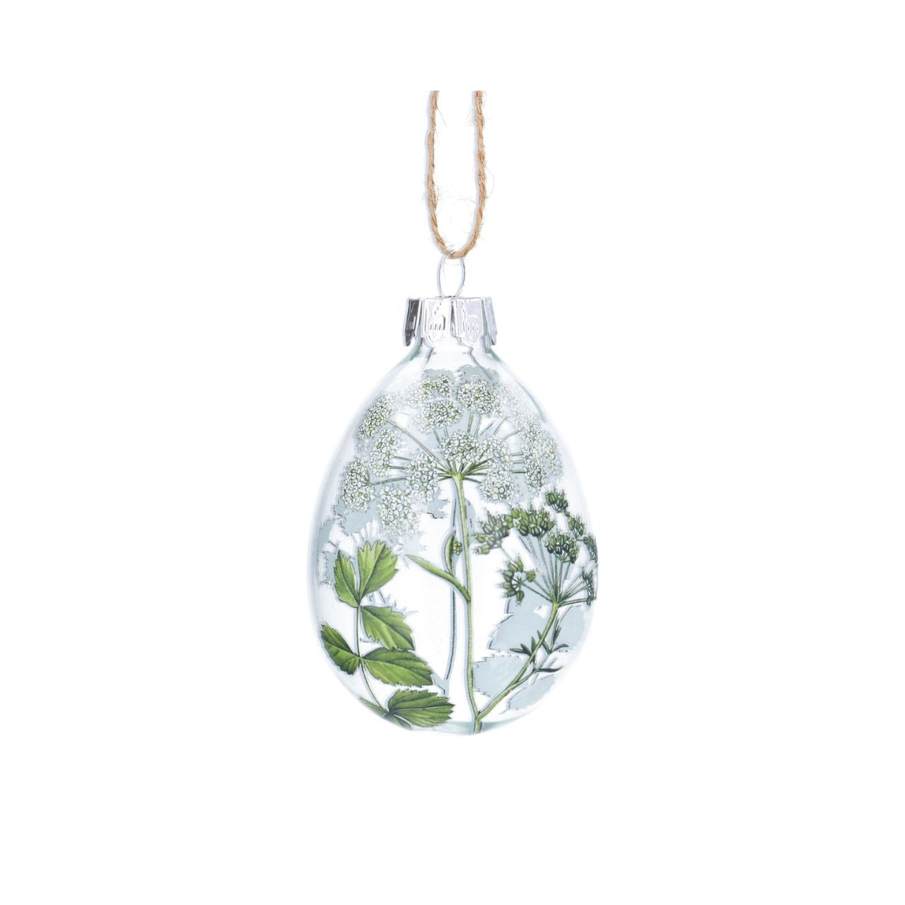 A charming glass egg ornament from Gisela Graham's Spring Hedgerow collection. This delicate 8cm hanging piece features nature-inspired design and makes a lovely addition to seasonal décor or as a thoughtful gift.