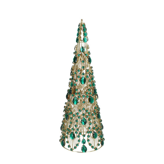 Elevate your holiday décor with the Gisela Graham Gold Christmas Tree adorned with a striking green jewel. This elegant piece combines shimmering gold tones with a rich green accent, adding a refined touch to any festive setting. Perfect for those seeking a sophisticated and timeless Christmas aesthetic