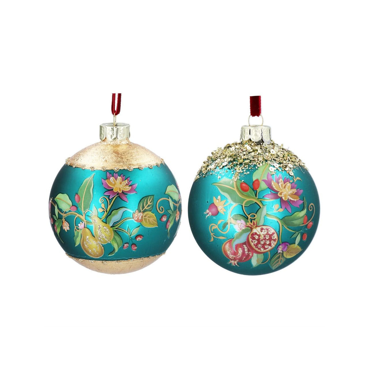 Bring festive elegance to your tree with this Gisela Graham Matt Teal Blue Floribunda Glass Bauble. The sophisticated matte teal finish and delicate floribunda detailing add a refined touch to any holiday display.