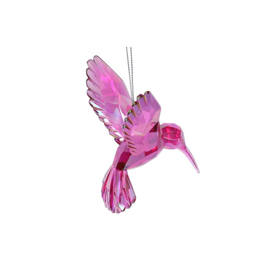 Bring elegant charm to your Christmas tree with this exquisite Gisela Graham Mauve Hummingbird Hanging Ornament. Crafted from high-quality acrylic in a sophisticated mauve tone, this delicate hummingbird captures the grace and beauty of nature's tiniest bird.