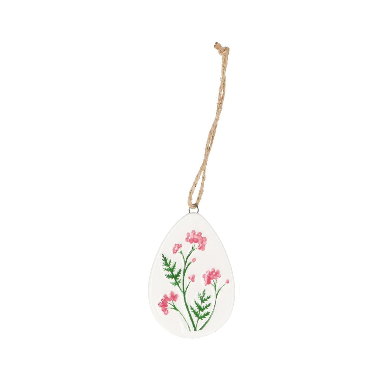 Bring springtime charm to your home with this delightful ceramic hanging decoration from Gisela Graham. Featuring a meadow-inspired egg design, it's crafted from durable dolomite and finished with a subtle, natural aesthetic.