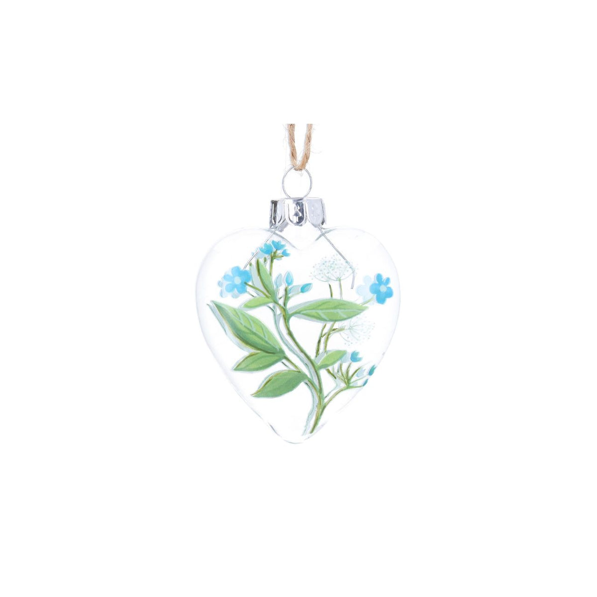A charming glass heart decoration from Gisela Graham's Meadow collection. This delicate hanging piece brings a touch of elegance to any room, window, or garden space.