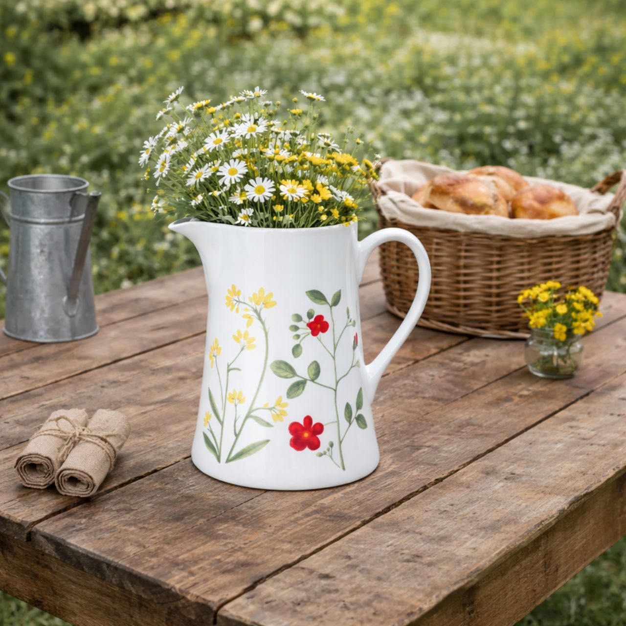 Bring springtime charm to your table with this elegant 15cm New Bone China jug from Gisela Graham's Meadow collection. Crafted from premium new bone china, this beautifully designed piece features delicate meadow-inspired detailing perfect for serving drinks or displaying fresh flowers.