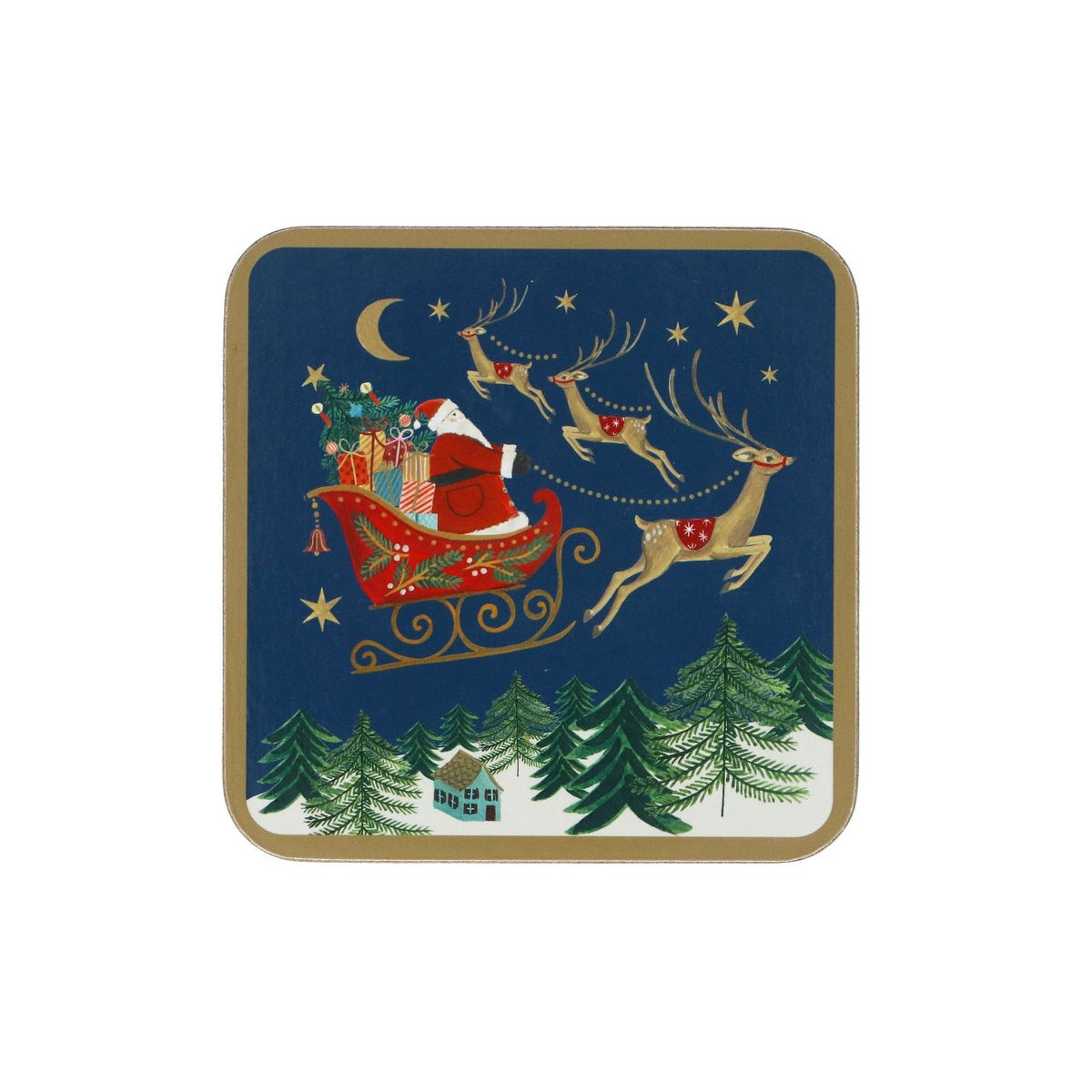 Gisela Graham Nostalgia Sleigh Christmas Coaster brings festive charm to your holiday entertaining. This charming coaster features nostalgic sleigh artwork that captures the magic of traditional Christmas celebrations.