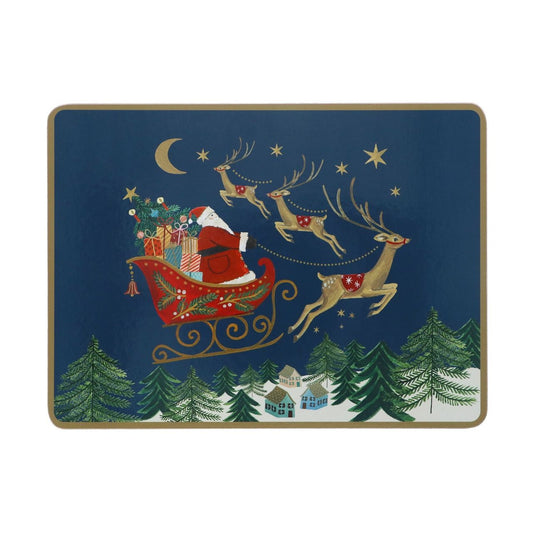 Gisela Graham Nostalgia Sleigh Christmas Placemats Set brings festive charm to your holiday entertaining. These charming placemats features nostalgic sleigh artwork that captures the magic of traditional Christmas celebrations.