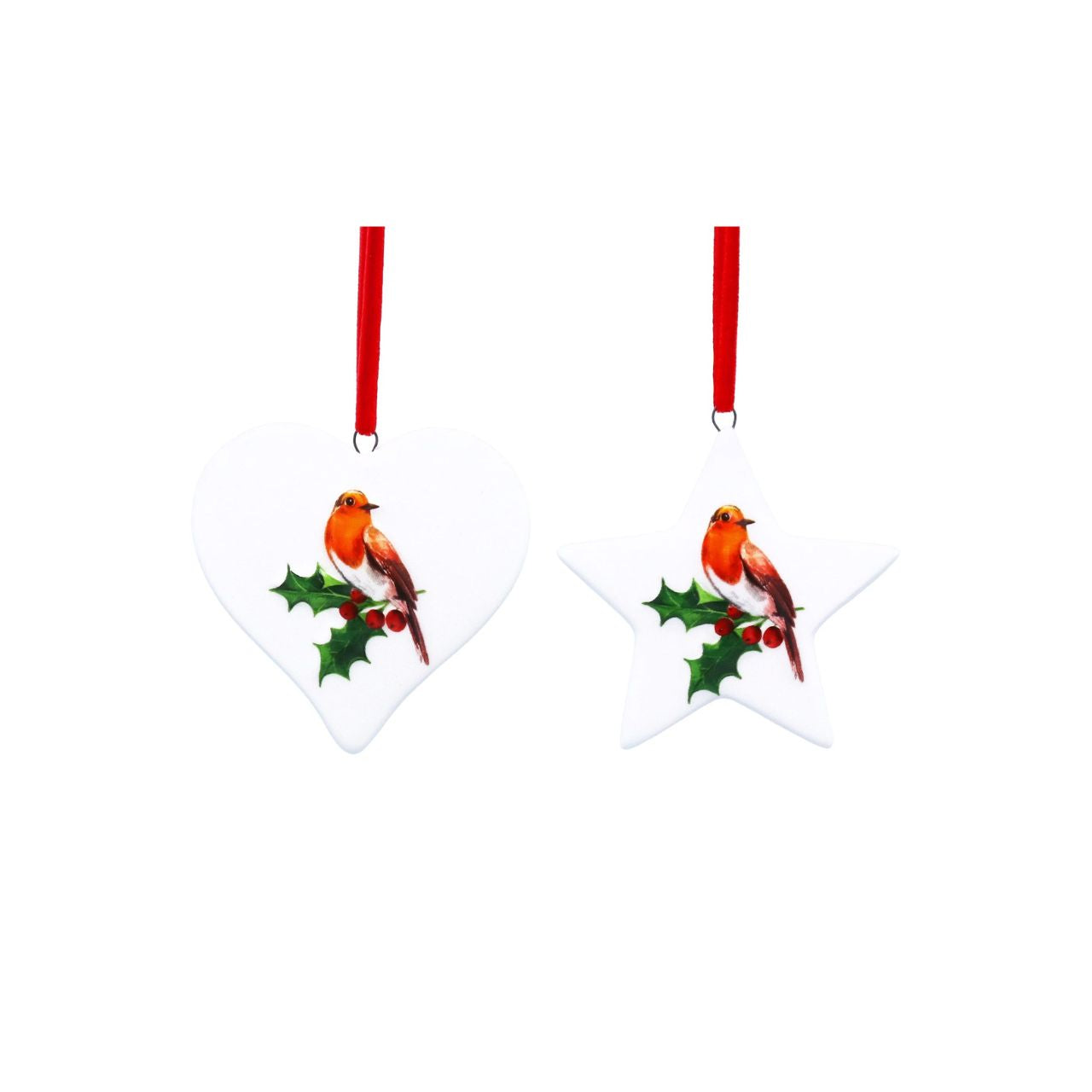 Elevate your holiday décor with the Gisela Graham Robin on Holly Christmas Hanging Ornament. This finely crafted piece features a delicate robin perched amidst vibrant holly leaves and berries, adding a touch of natural elegance to your Christmas tree.