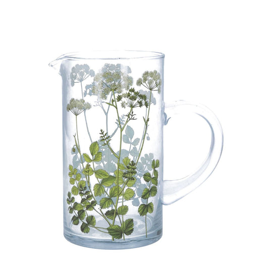 Bring the beauty of spring into your home with this charming glass water jug by Gisela Graham. Featuring delicate hedgerow-inspired design, this 20cm jug combines elegance with everyday practicality.