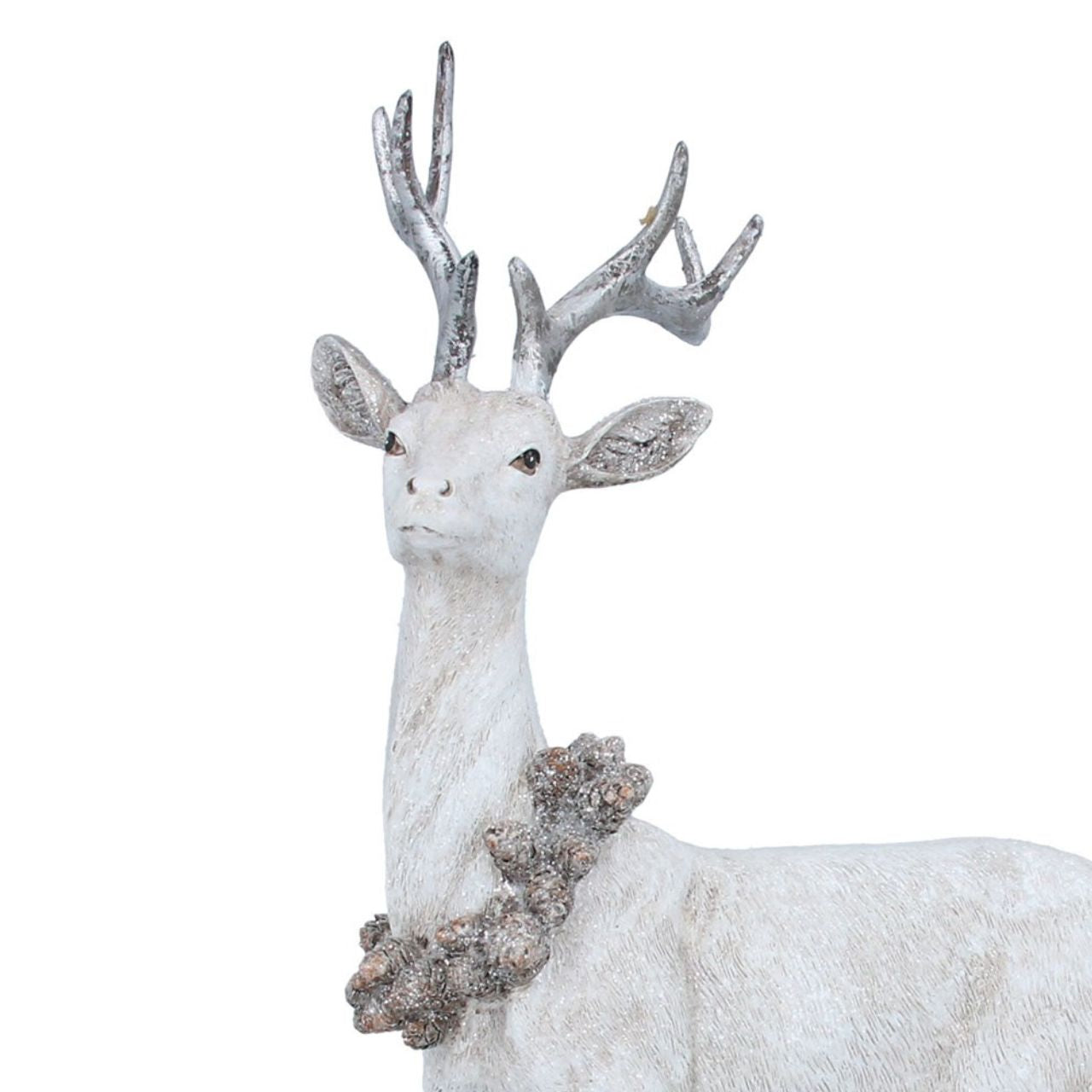 Gisela Graham Natural Resin Stag With Cone Wreath Christmas Ornament  Delight your holiday celebrations with this Gisela Graham natural resin Stag with Cone Wreath Christmas Ornament. Crafted from quality resin, this engaging holiday decoration is sure to add a festive touch to your décor. Give as a gift or keep it for your own home!