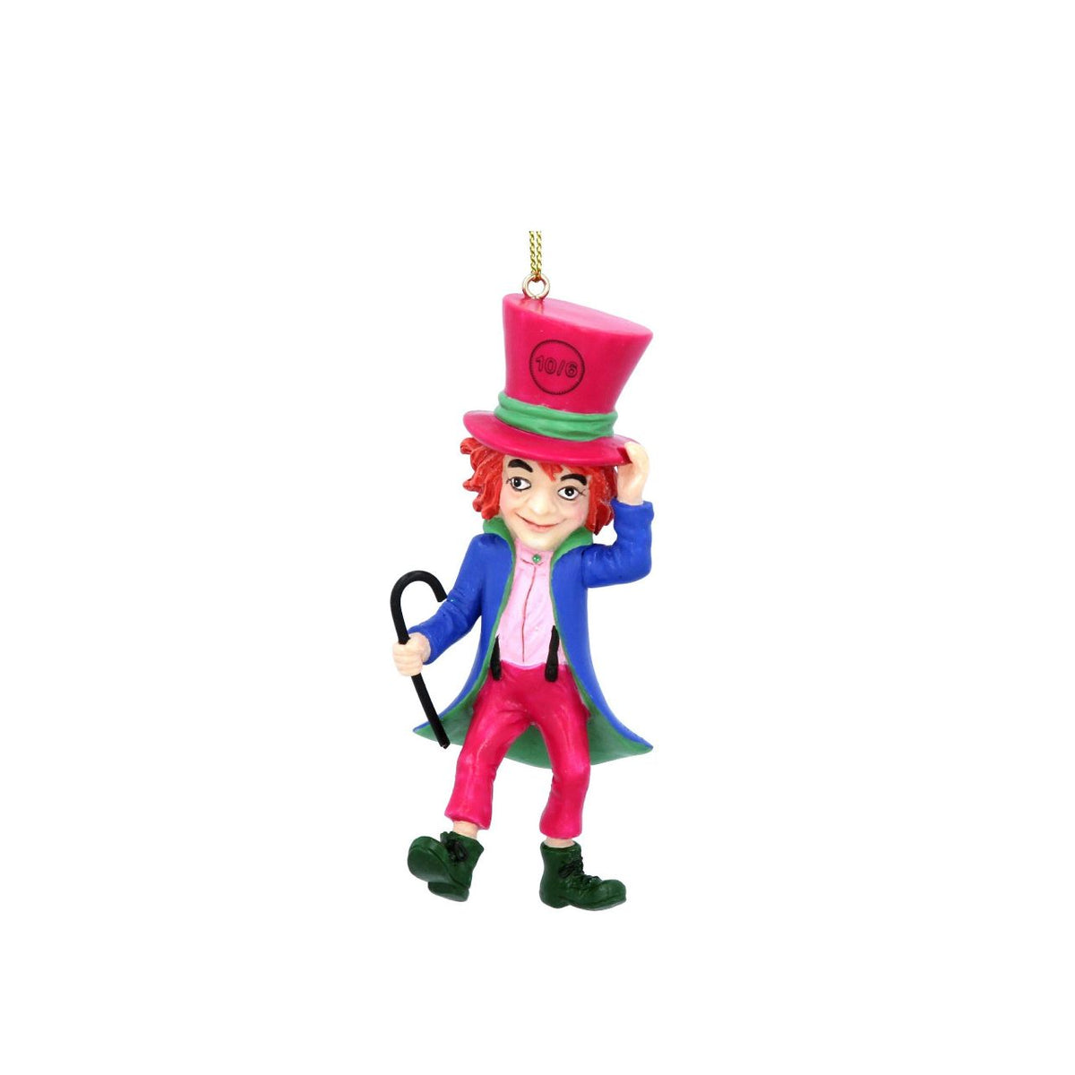 Add a touch of whimsy to your Christmas tree with this charming Mad Hatter hanging decoration by Gisela Graham. Crafted from quality resin, this delightful ornament features an iconic storybook Mad Hatter — perfect for Alice in Wonderland enthusiasts and collectors alike.