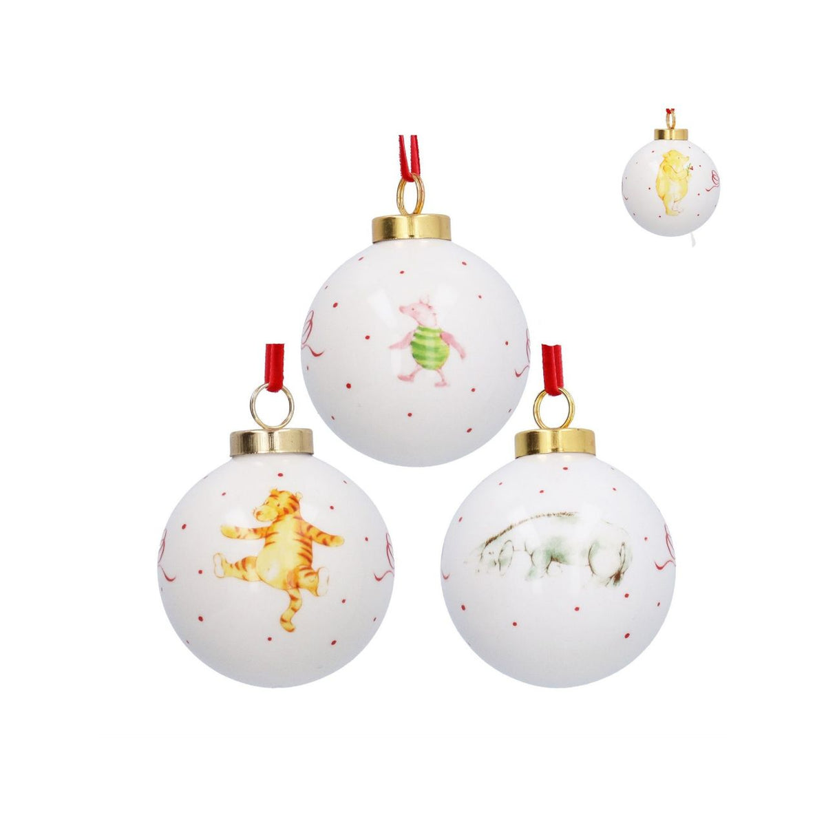 Bring festive charm to your Christmas tree with this delightful Gisela Graham ceramic bauble, featuring beloved Winnie-the-Pooh characters. Choose from Piglet, Eeyore, or Tigger—each crafted in durable dolomite with charming seasonal details. Perfect for collectors and fans of the classic stories.