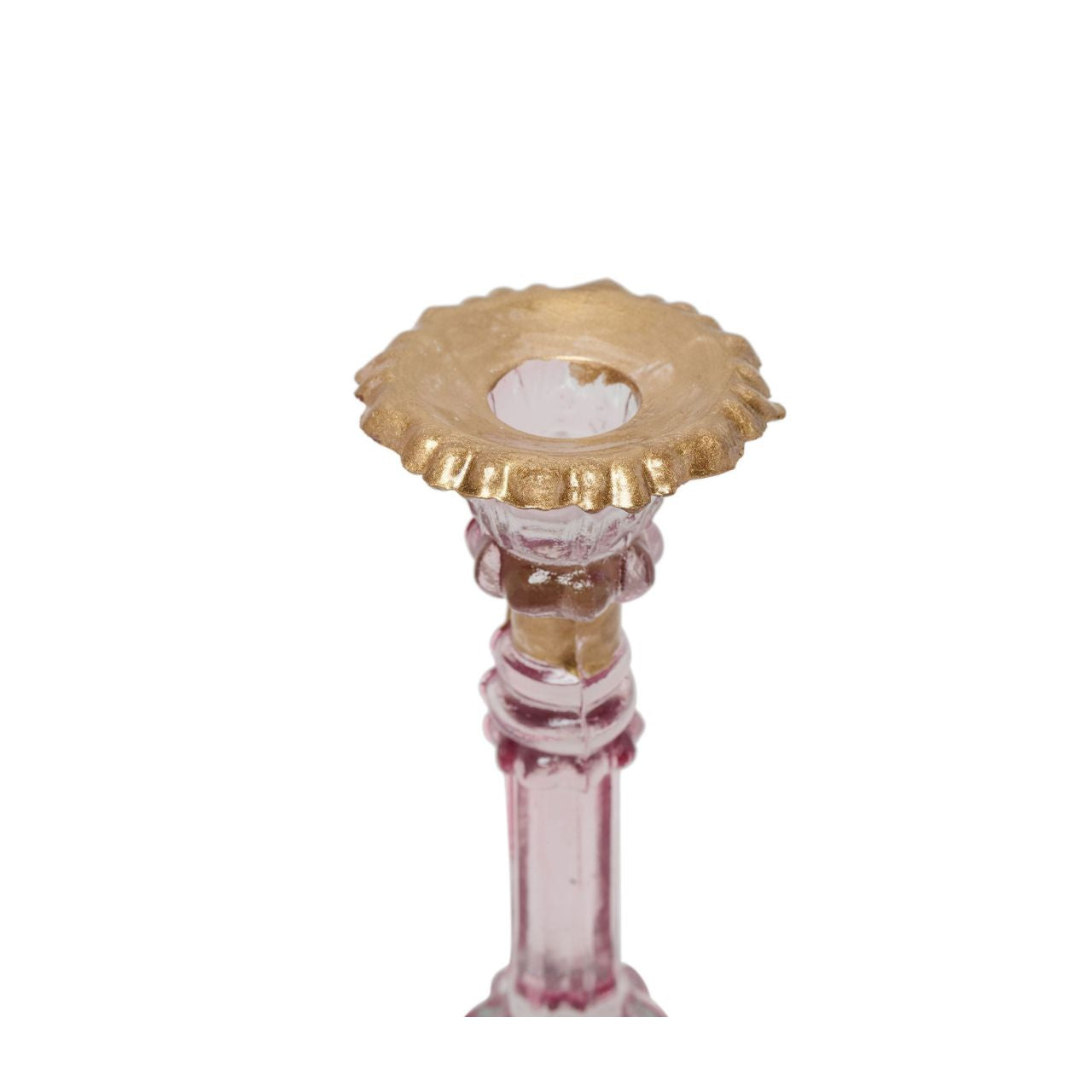 Light up your home with elegance with the Pink Candle Holder. This stunning glass candle holder features a graceful pink hue reminiscent of blooming peonies, evoking a sense of romance and sophisticated style.