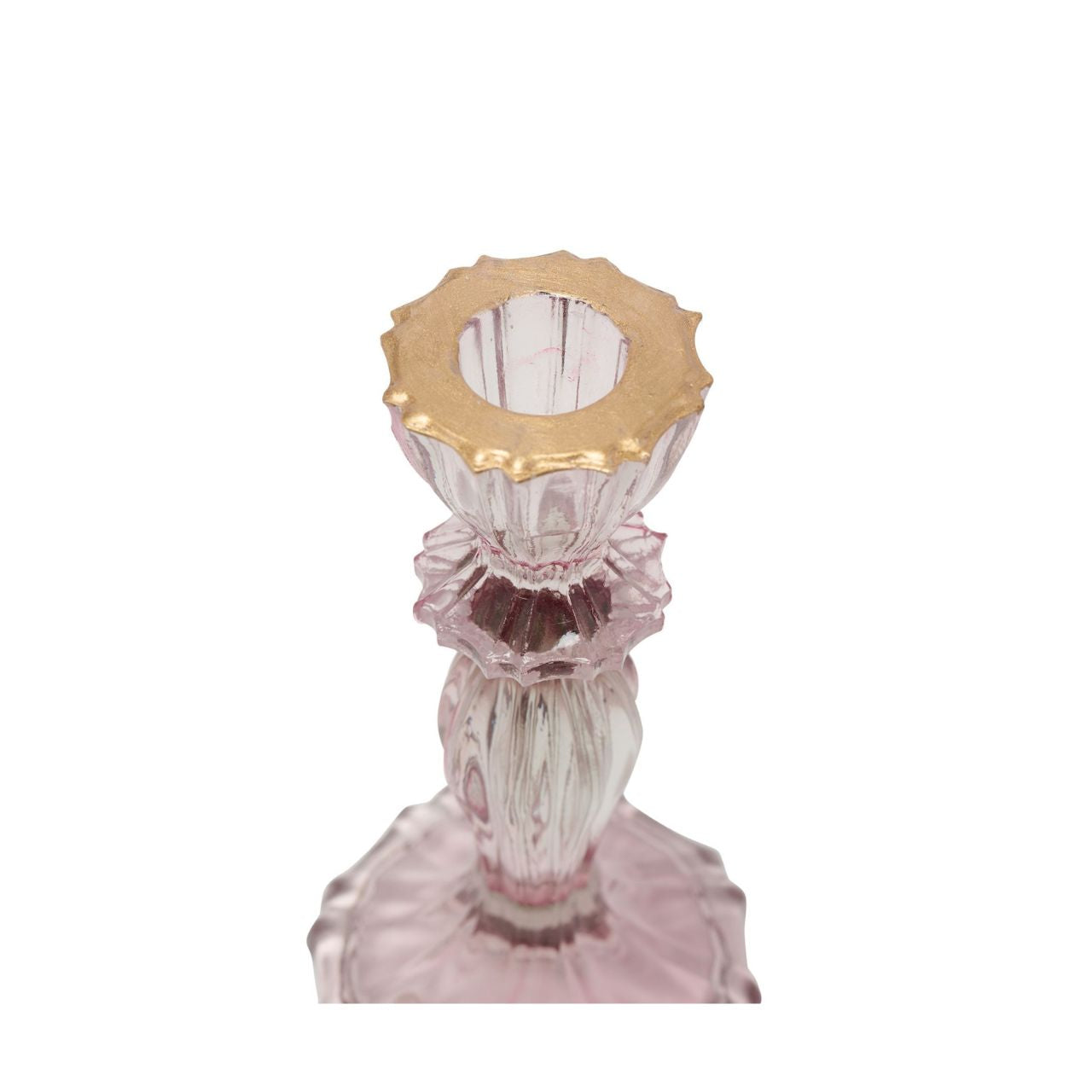 Light up your home with elegance with the Pink Candle Holder. This stunning glass candle holder features a graceful pink hue reminiscent of blooming peonies, evoking a sense of romance and sophisticated style.