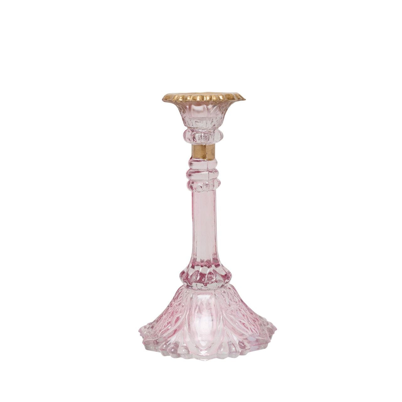 Light up your home with elegance with the Pink Candle Holder. This stunning glass candle holder features a graceful pink hue reminiscent of blooming peonies, evoking a sense of romance and sophisticated style.