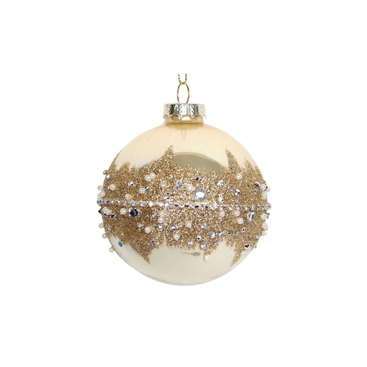 Gisela Graham Christmas Bauble Gold With Diamante Glitter Band  Browse our beautiful range of luxury Christmas tree decorations, baubles & ornaments for your tree this Christmas.