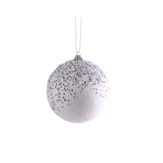 Kaemingk Christmas White Foam Glitter Baubles - Silver  Kaemingk surprises Christmas lovers all over the world with thousands of new innovative items each year. They specialises in beautifully detailed Christmas Ornaments and holiday seasonal decor. The catchy collections are contemporary, attractive and of high quality.