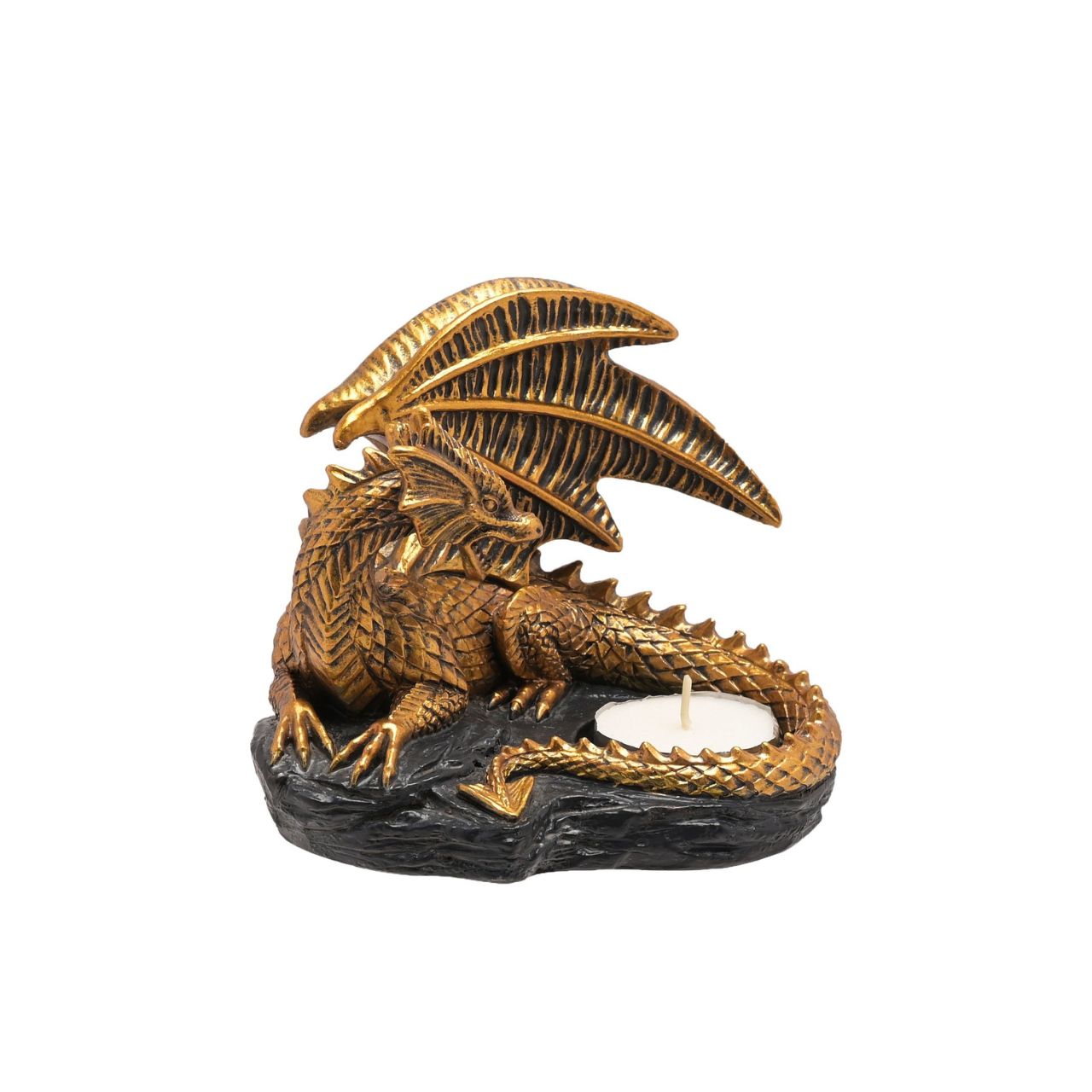 This majestic candle holder captures the mythical world of dragons for those obsessed with fantasy.