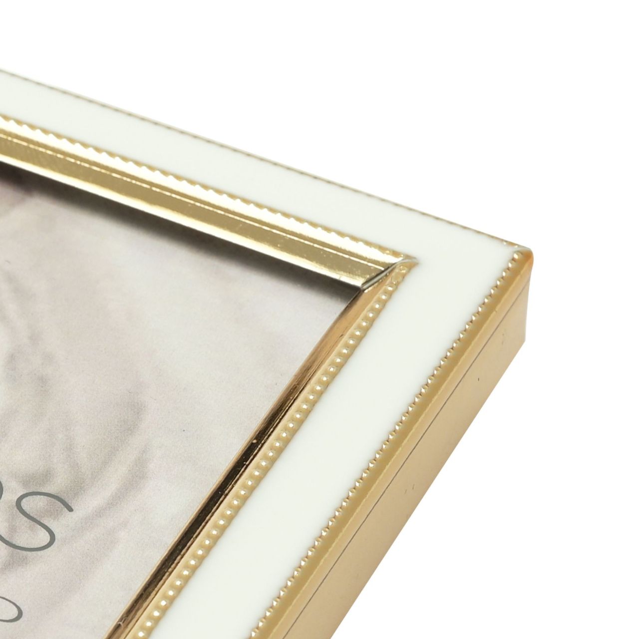Gold & White Epoxy Photo Frame 4" x 4"  A gold and white photo frame.  This elegant frame is testament to the saying that good things come in small packages.