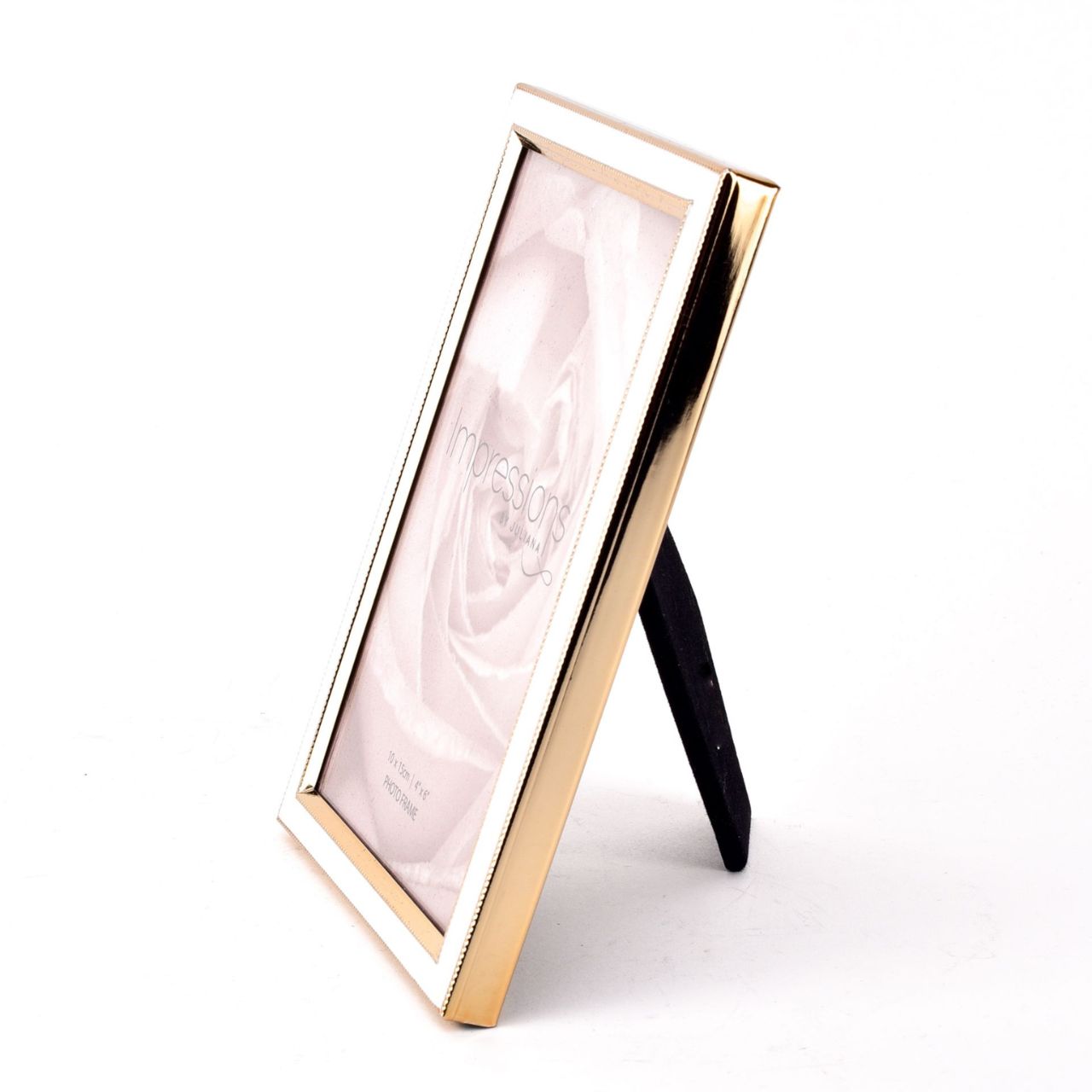Gold & White Epoxy Photo Frame 4" x 6"  A gold and white epoxy photo frame.  This dazzling frame adds instant style to the home and perfectly frames photographs.