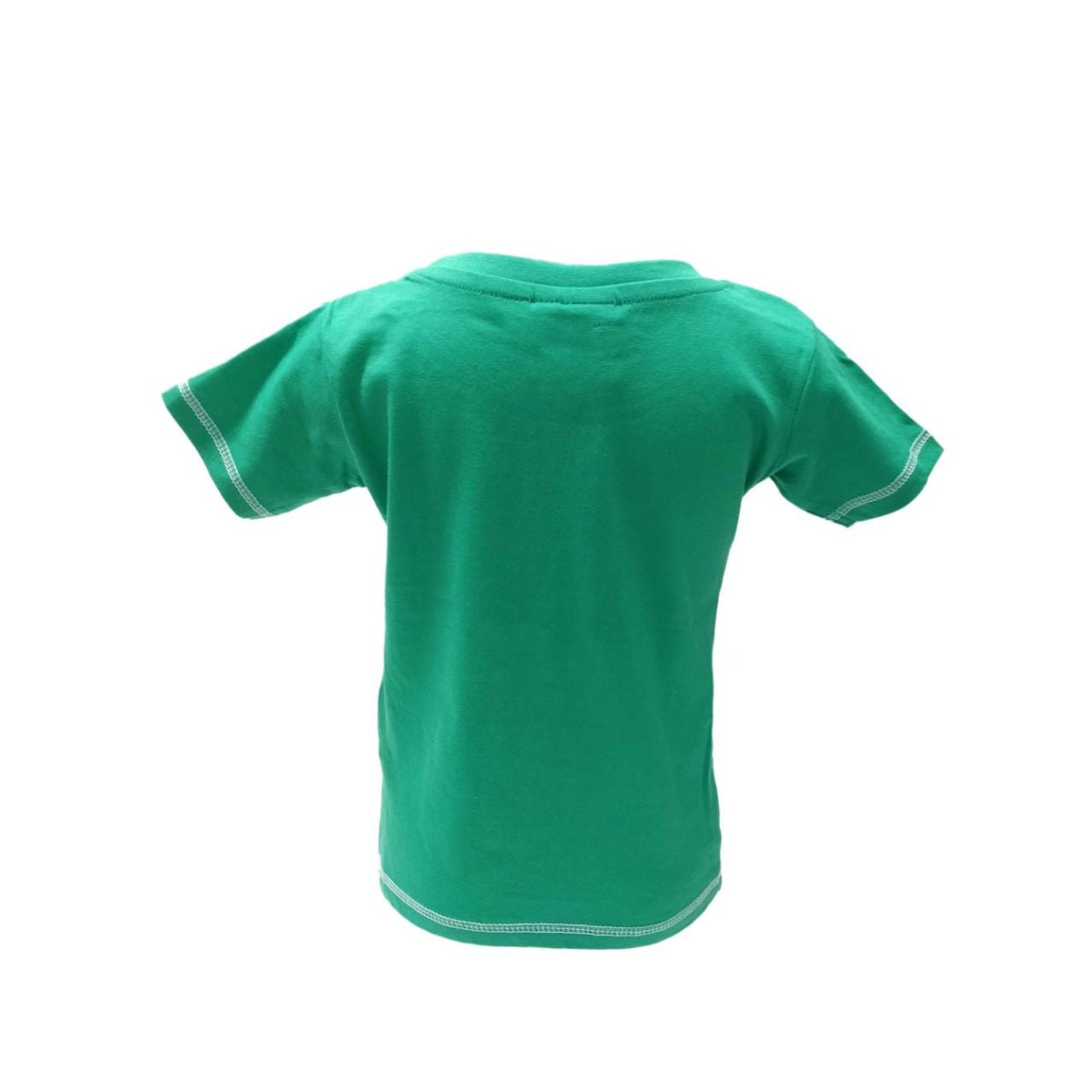 This emerald green cotton kids T-shirt is a part of the Traditional Craft Official Collection. It is a relaxed fit and features various different printed "Happy Sheep".