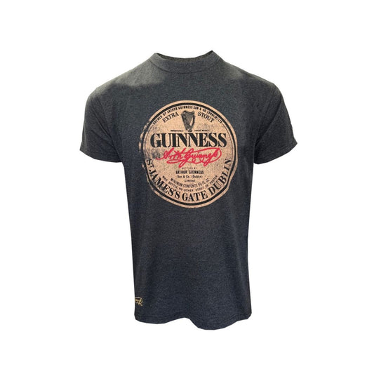 Acid Wash Grey Tee with Vintage Label Design.