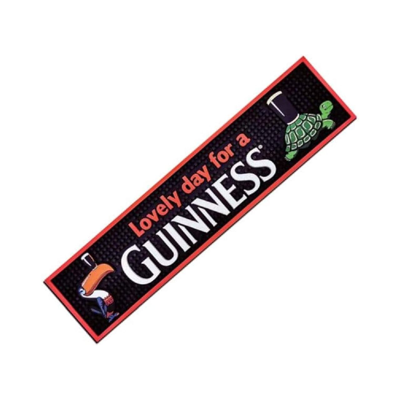 The Guinness Gilroys PVC Bar Spill Mat is a superior and durable option for maintaining a dry and hygienic bar. Constructed from PVC, a resilient and waterproof material, this mat provides a non-slip surface to keep glasses securely in place.