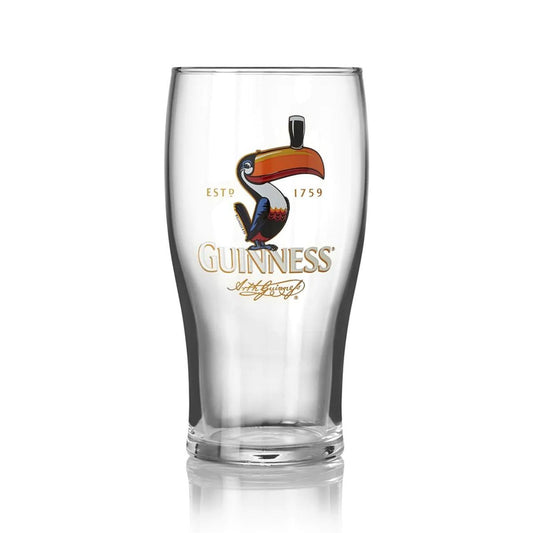Nostalgic, unique and eye catching, the retro Guinness toucan pint glass is the perfect addition to your pint glass collection. It's also a great gift for fans of the iconic Gilroy illustrations and the smooth, velvety taste of Guinness.
