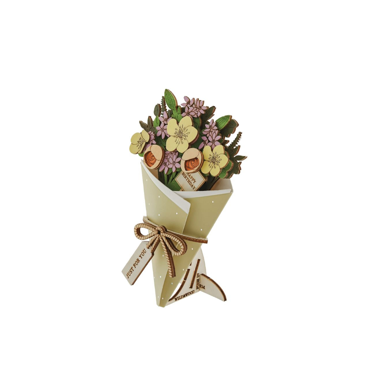 Surprise and delight someone with a beautiful bouquet figural card - Send them loads of love through the post with our letterbox inspired 3D figurine card.