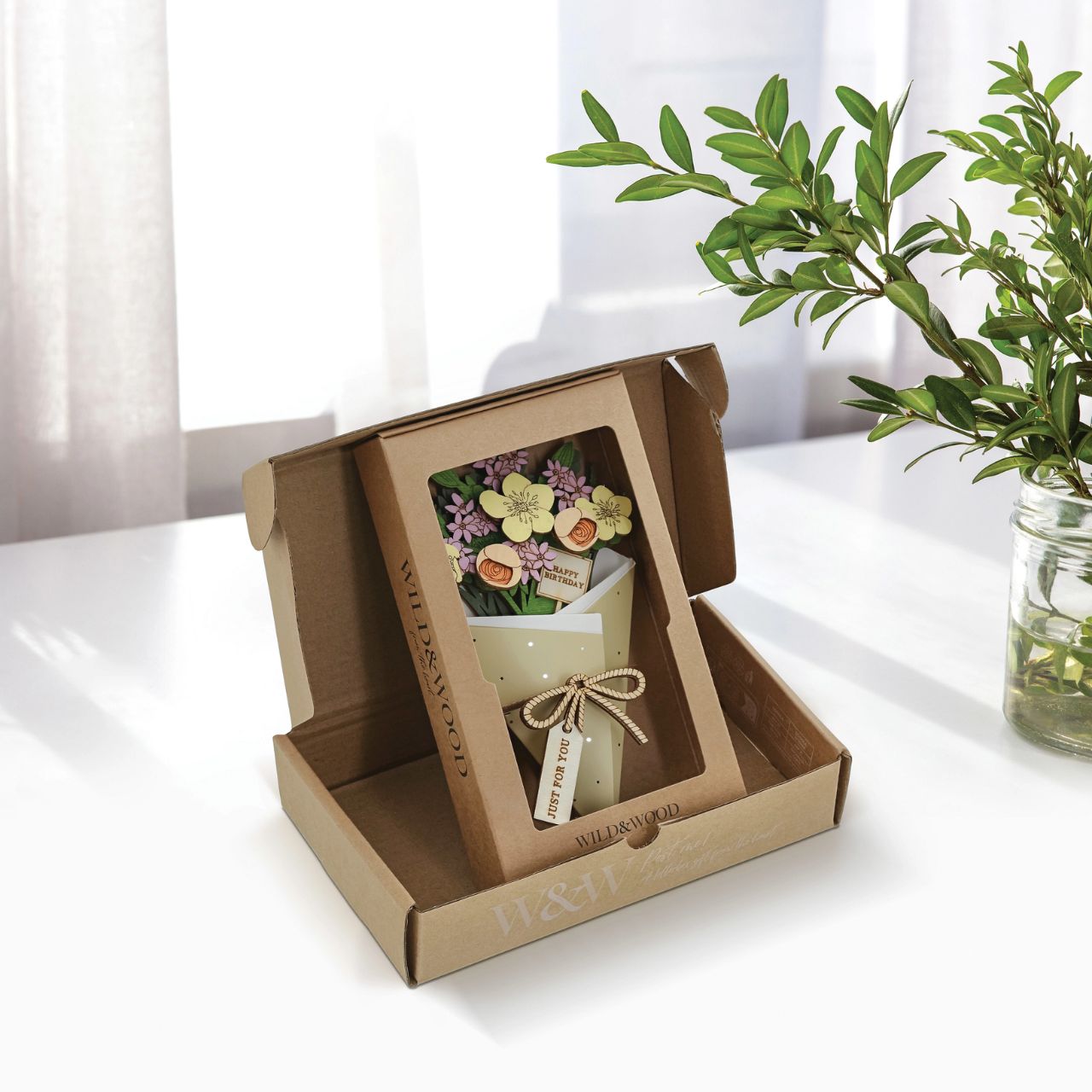 Surprise and delight someone with a beautiful bouquet figural card - Send them loads of love through the post with our letterbox inspired 3D figurine card.