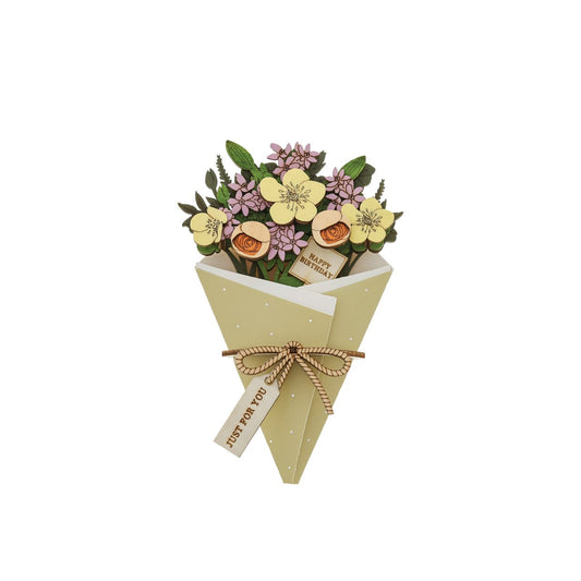 Surprise and delight someone with a beautiful bouquet figural card - Send them loads of love through the post with our letterbox inspired 3D figurine card.