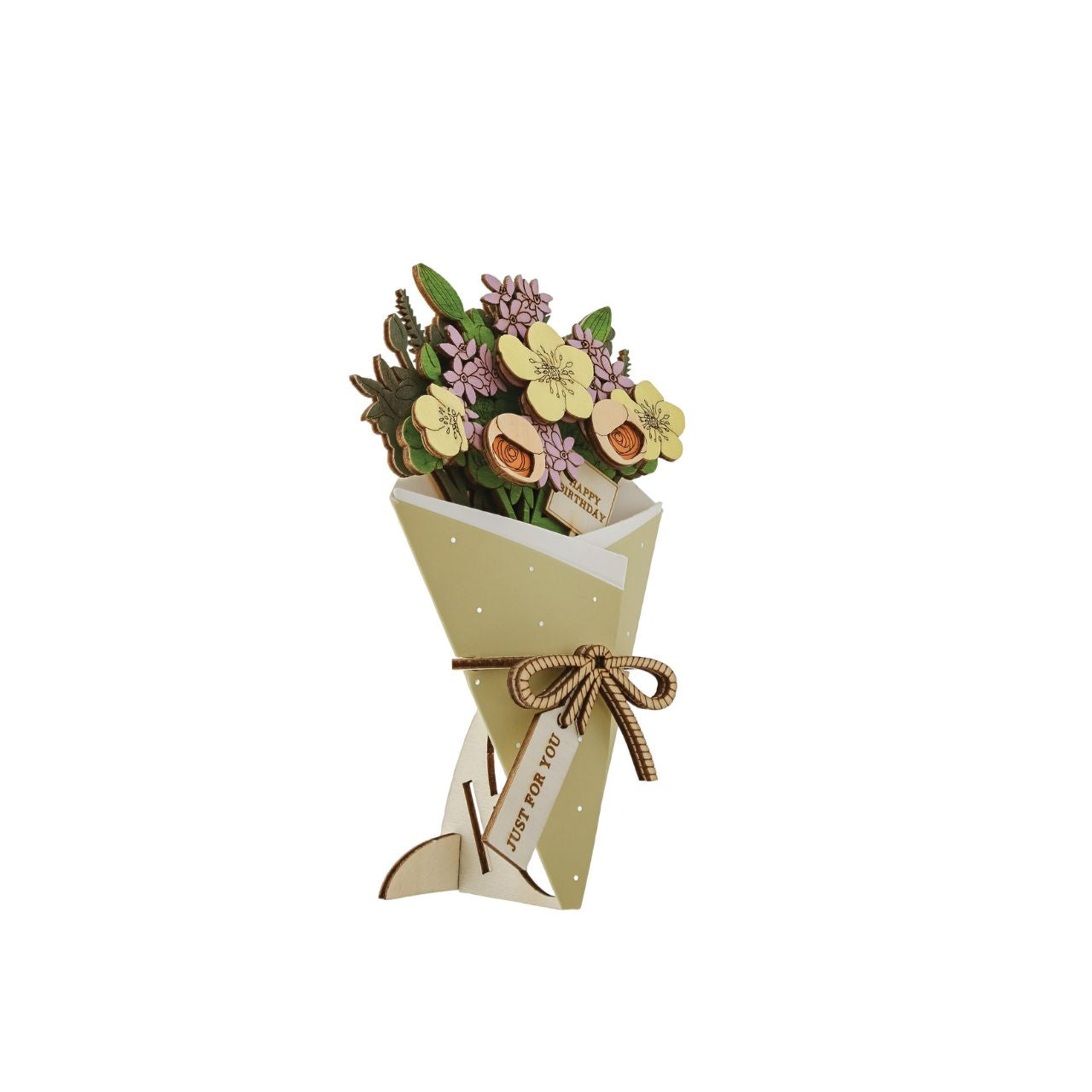 Surprise and delight someone with a beautiful bouquet figural card - Send them loads of love through the post with our letterbox inspired 3D figurine card.
