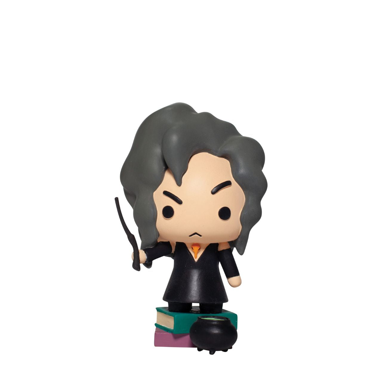 Bellatrix Lestrange interpreted in the popular Japanese "chibi" art style in the new CHARMS collection. This series 4 charm figurine shows the Dark Lord's most loyal servant. The Harry Potter figurine is made from cast stone. Unique variations should be expected as this product is hand painted.