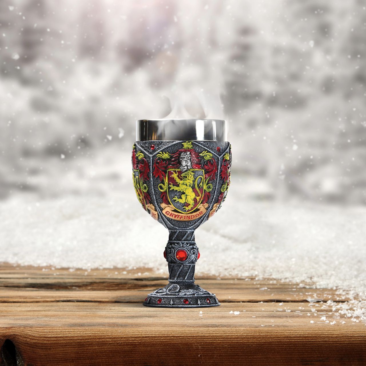 Harry Potter Gryffindor Decorative Goblet  So the sorting hat has placed you in the Gryffindor house. With a lion as its crest and Professor McGonagall at its head, Gryffindor is the house which most values the virtues of courage, bravery and determination.