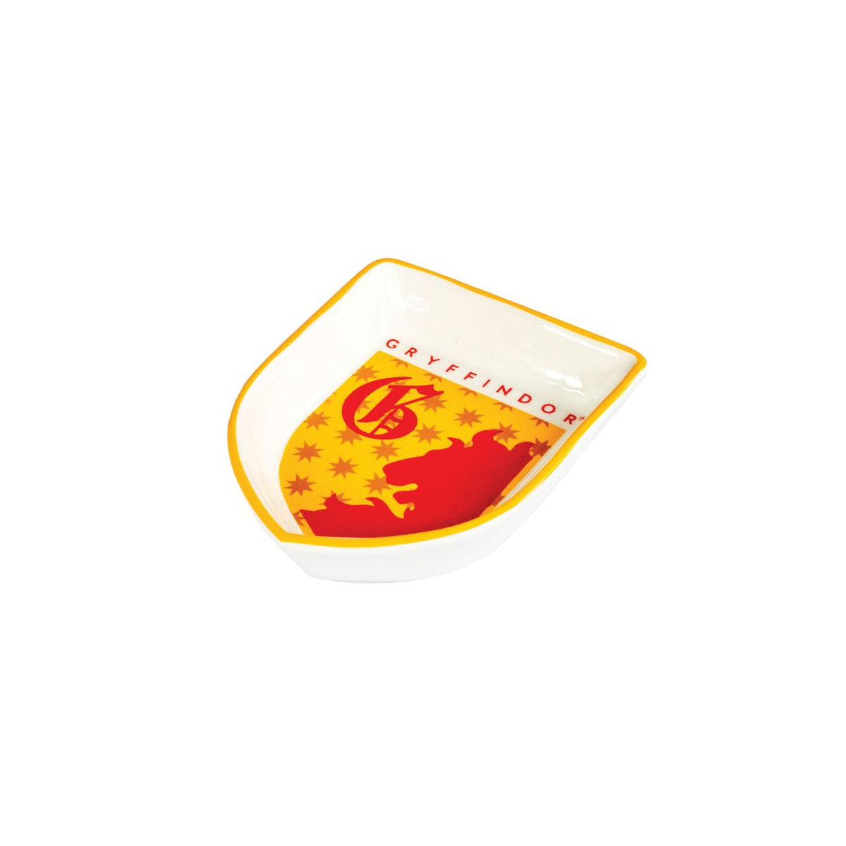 Show your house pride with the Gryffindor Trinket Dish from the Wizarding World of Harry Potter collection. Made from high quality cast stone and finished with a decal, this will be a must-have piece for any collectible of Magical memorabilia.