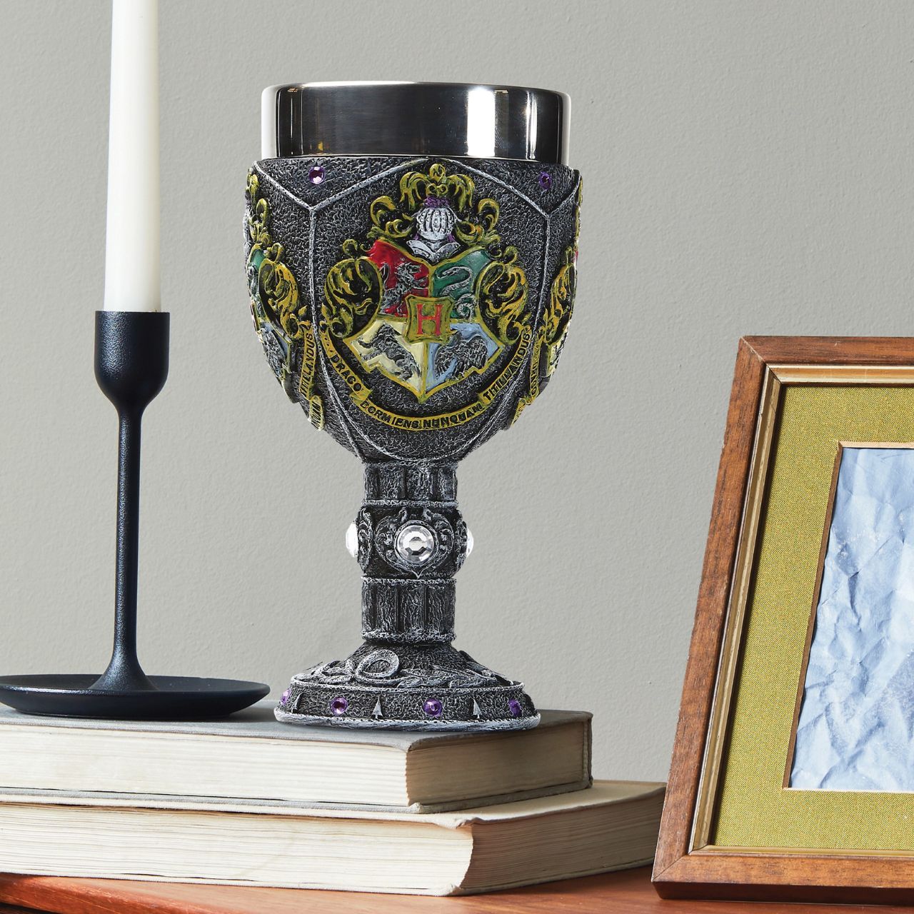 Hogwarts Decorative Goblet  Founded by the four greatest wizards of their time, Hogwarts School of Witchcraft and Wizardry has long been the pinnacle of magical learning. Show your school spirit with this elegant decorative goblet
