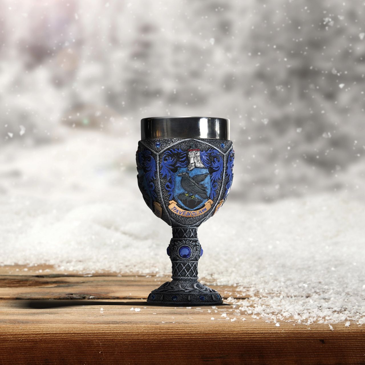 Harry Potter Ravenclaw Decorative Goblet  Wit beyond measure is man's greatest treasure is an ethos that the Ravenclaw house students live by. As Ravenclaws prize wit, learning, and wisdom. Many of Harry Potter's friends are kind Ravenclaw students.