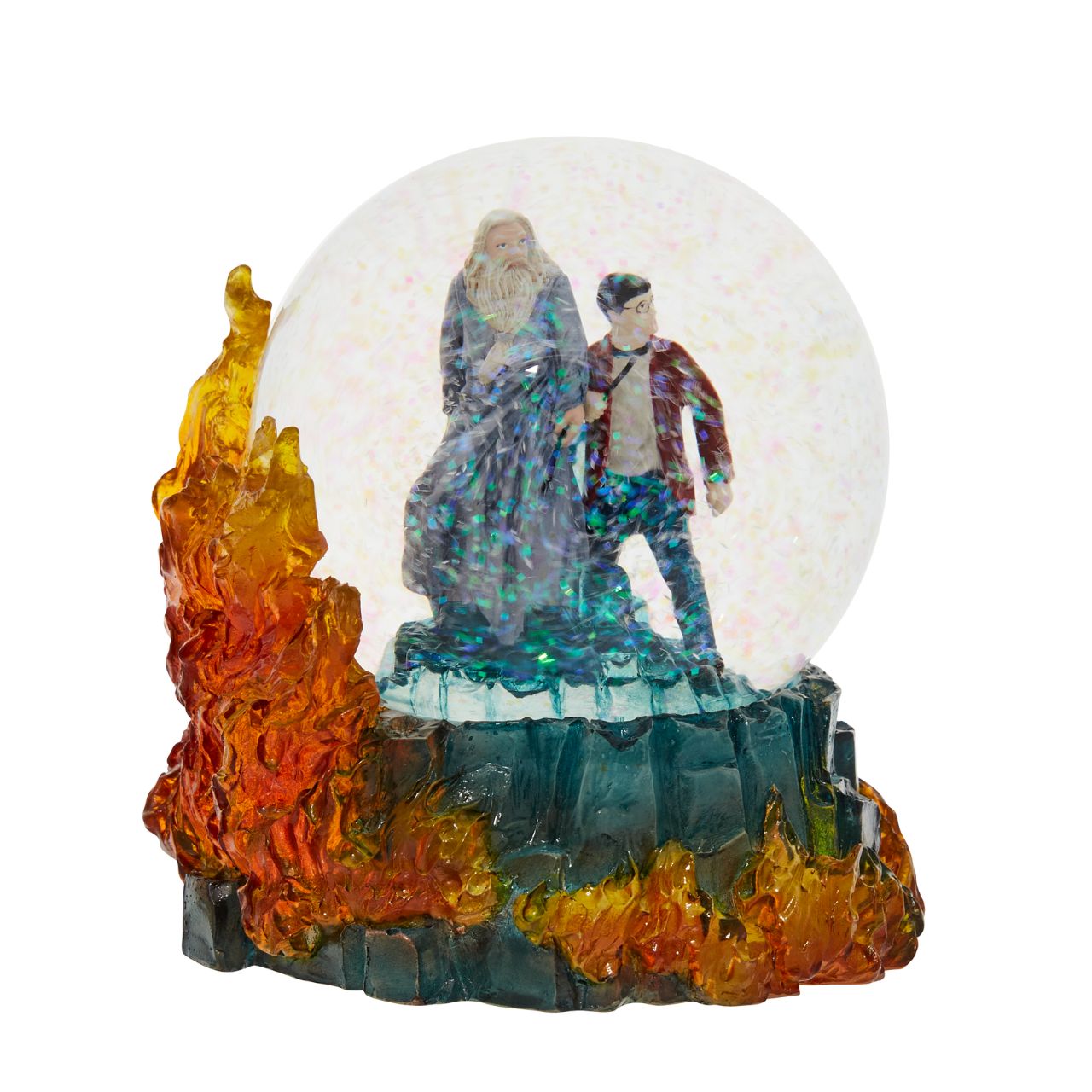 The Half Blood Prince Waterball  Based on the film poster for Harry Potter and the Half Blood Prince, this water captures Harry Potter and Professor Dumbledore on their quest. This piece has been hand painted using the highest quality cast stone to ensure all details are captured.