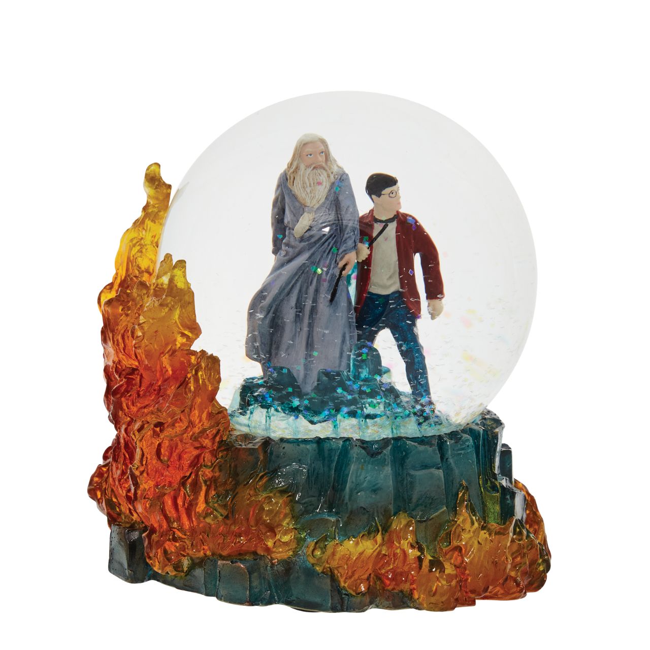 The Half Blood Prince Waterball  Based on the film poster for Harry Potter and the Half Blood Prince, this water captures Harry Potter and Professor Dumbledore on their quest. This piece has been hand painted using the highest quality cast stone to ensure all details are captured.