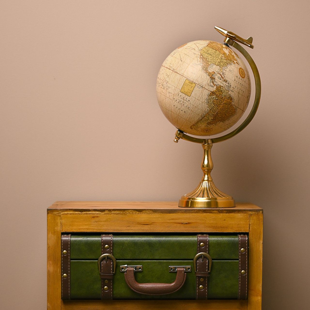 This classic globe would make a perfect gift or decorative item.
