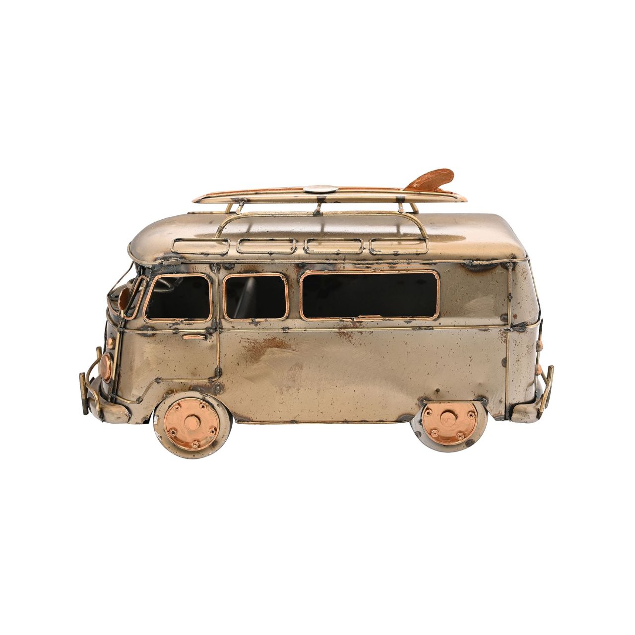 Introduce a touch of vintage charm to any space with the Harvey Makin Campervan Ornament. This delightful model, styled as a classic van, exudes a nostalgic, laid-back vibe, perfect for those who love a retro aesthetic or dream of coastal adventures.