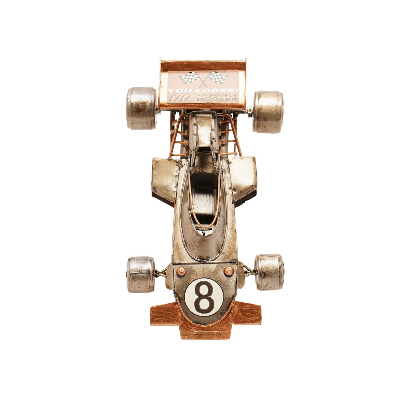 The Harvey Makin Ornament - Racing Car is a dynamic display piece designed for motorsport enthusiasts. Its bold form makes it ideal for decorative use.