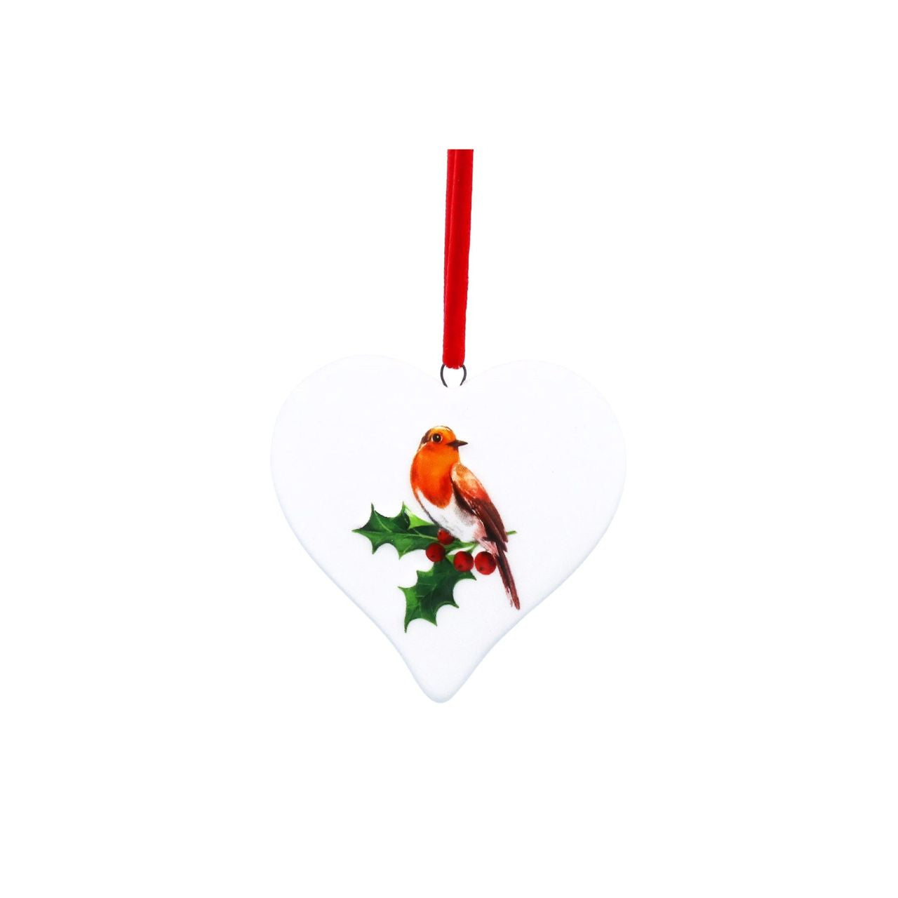 Elevate your holiday décor with the Gisela Graham Robin on Holly Christmas Hanging Ornament. This finely crafted piece features a delicate robin perched amidst vibrant holly leaves and berries, adding a touch of natural elegance to your Christmas tree.