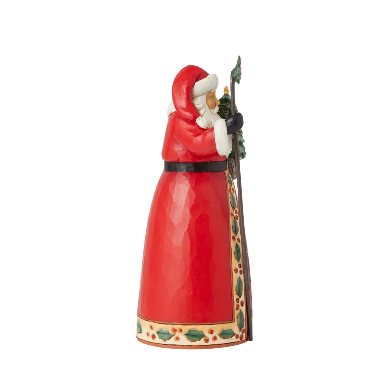 Heartwood Creek Highland Glen Santa Figurine  Designed by award winning artist Jim Shore as part of the Heartwood Creek Highland Glen Collection, hand crafted using high quality cast stone and hand painted, this festive Santa is perfect for the Christmas season.