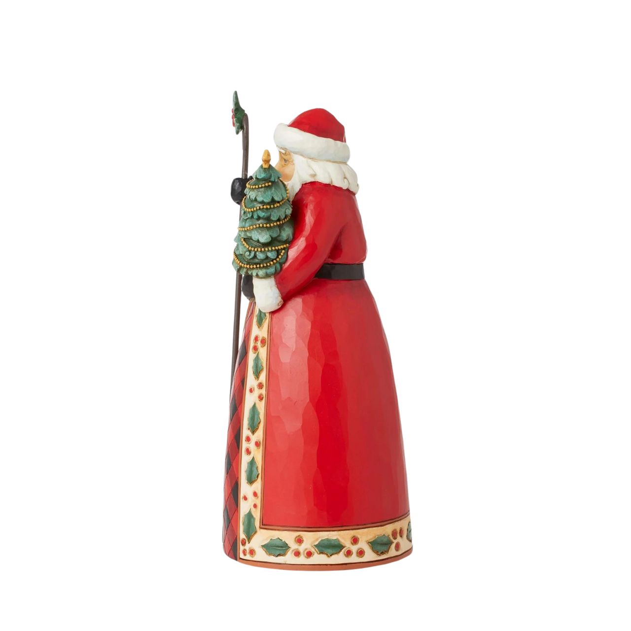 Heartwood Creek Highland Glen Santa Figurine  Designed by award winning artist Jim Shore as part of the Heartwood Creek Highland Glen Collection, hand crafted using high quality cast stone and hand painted, this festive Santa is perfect for the Christmas season.