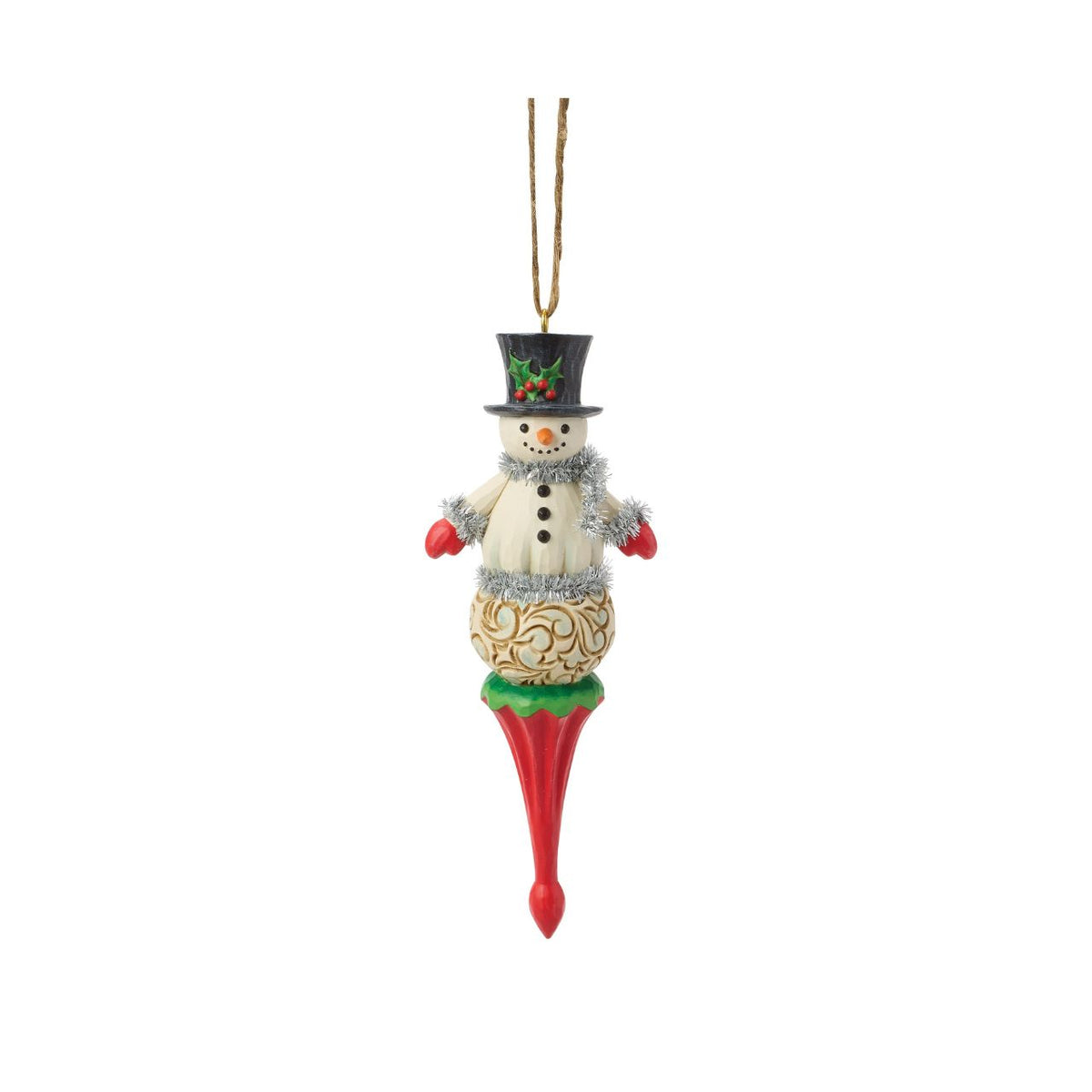 Capture the magic of Christmas with this delightful Snowman Figurine from Heartwood Creek by Jim Shore. This exquisitely crafted piece combines Jim Shore's unmistakable folk-art style with the timeless appeal of a festive snowman.