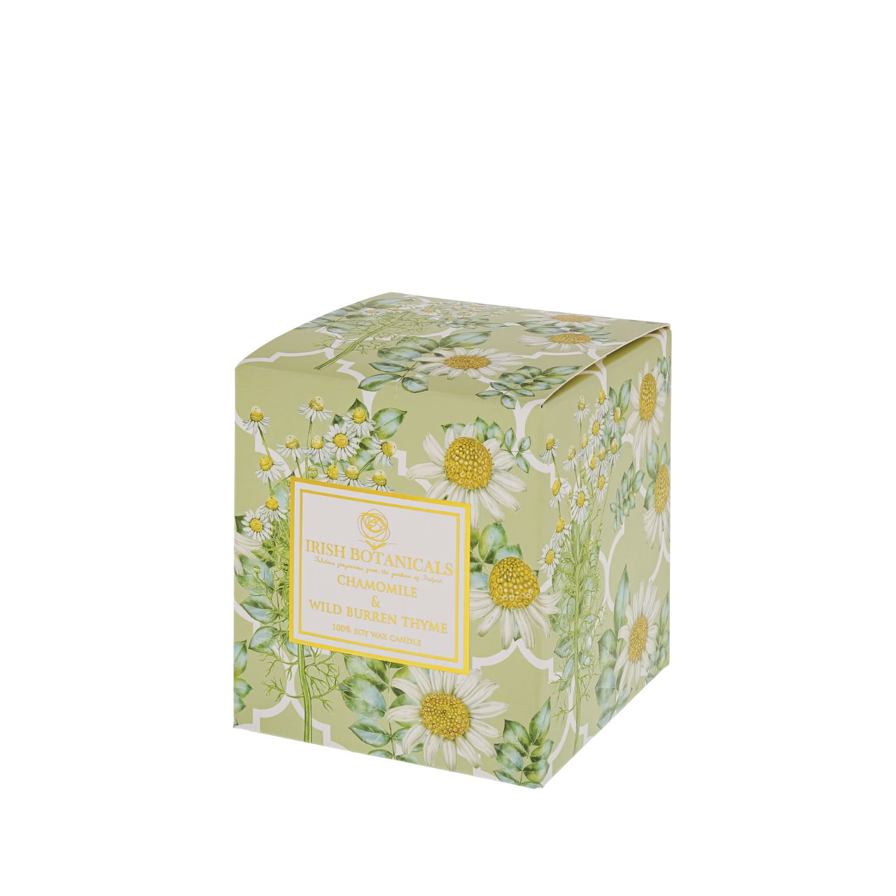 This gorgeous scent has all the relaxing elements that only chamomile can bring but paired with our punchy wild burden thyme it really makes for a gorgeous combination that is both refreshing and so uplifting. Packaged beautifully in Irish Botanicals signature gift box. Burn time 40 hours. 100% natural wax. Cotton Wick.