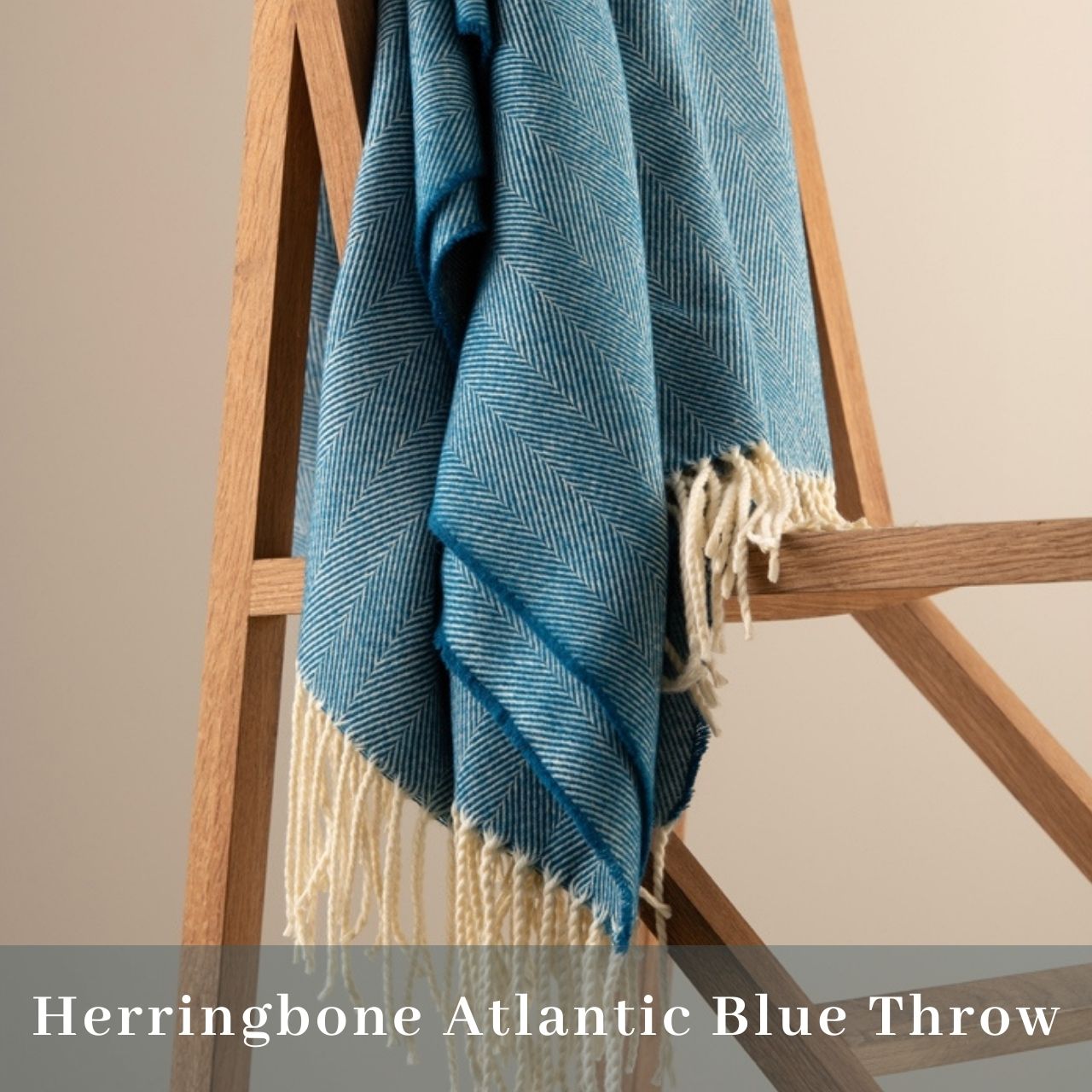 Galway Crystal Herringbone Throw - Atlantic Blue