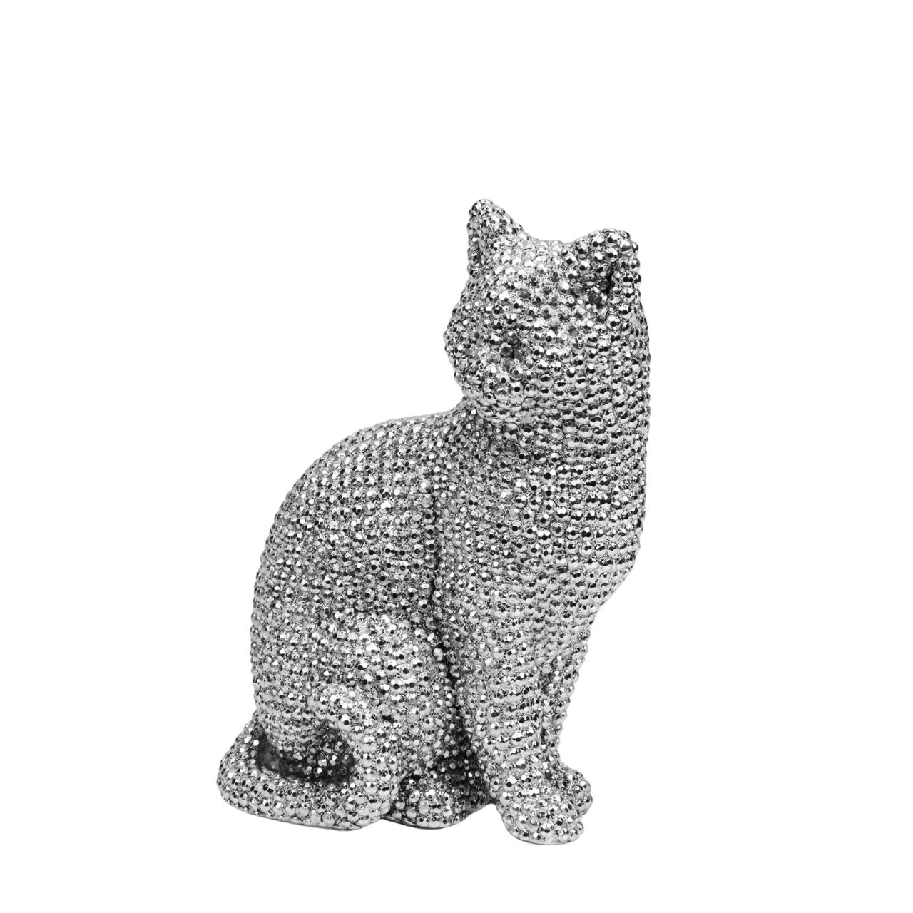Bring some extra special sparkle to any space with this twinkling diamante effect sitting cat sculpture. From the HESTIA Silver Luxe collection - unparalleled glamour, style and elegance in contemporary home and gift.