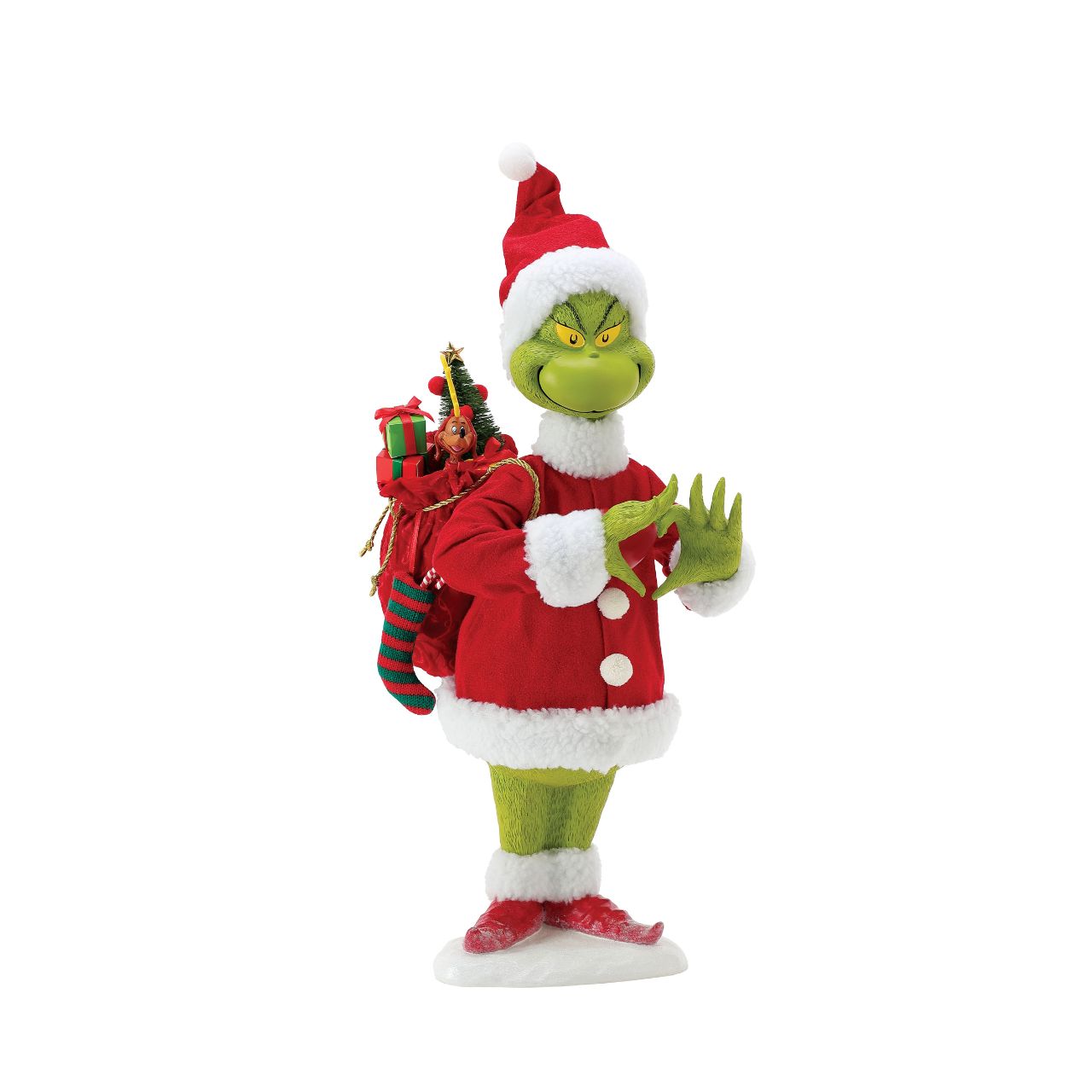 The Grinch's small heart grew three sizes that day and this figurine celebrates that fact with a voice story chip. Each Possible Dreams piece takes two years to make, from concept to finished figurine. Dressed in Clothtique- a stiffened fabric - they are designed to last and last.