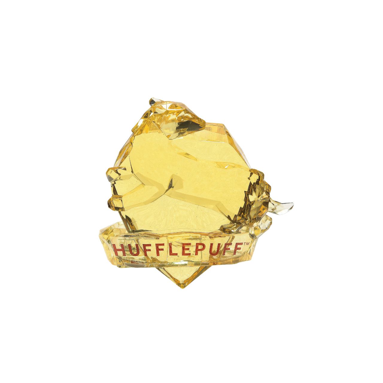 This "gem-cut" acrylic sculpture reflects the iconic Hufflepuff House Logo.
